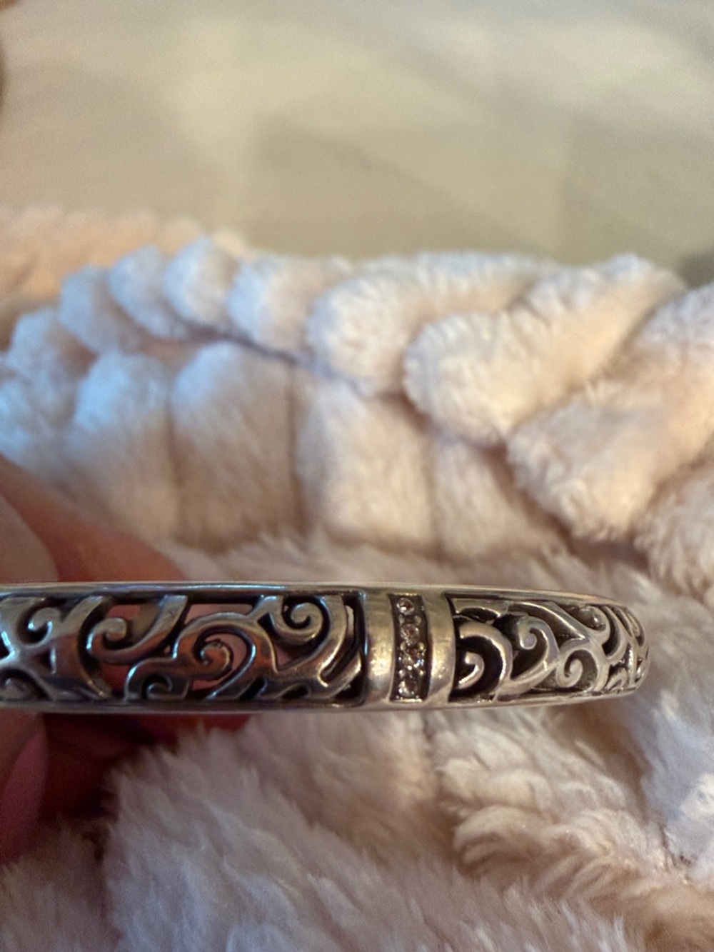 Brighton Silver Filigree Scroll Bangle Bracelet - Picture 4 of 5